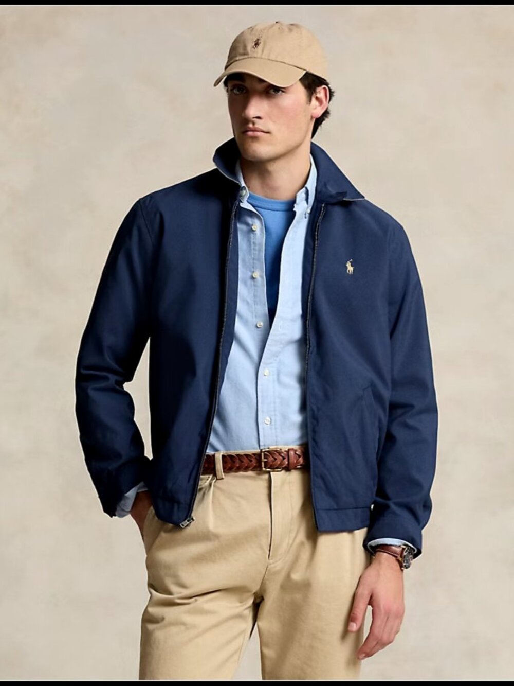 Men's Polo Ralph Lauren Harrington Bi Swing Jacket-Size 2XB BIG (Navy)